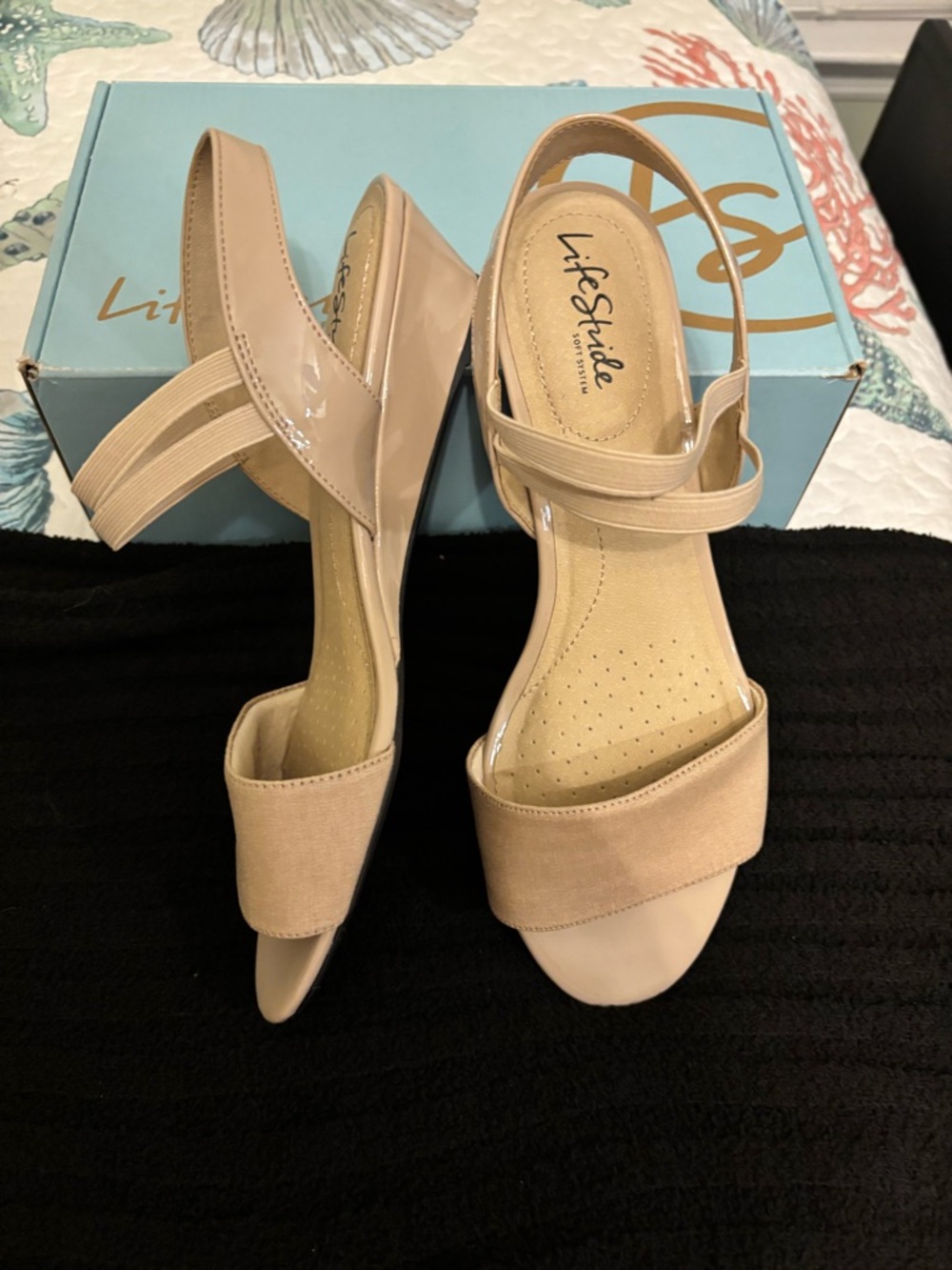Life Stride Neutral Beige Open-Toe Slingback Sandals - Picture 2 of 6